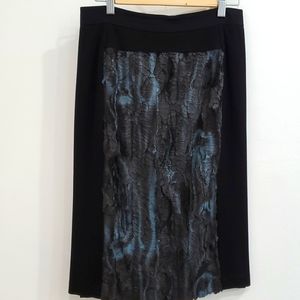 BCBG MAXAZRIA Black With Faux Fur Inset Size Small